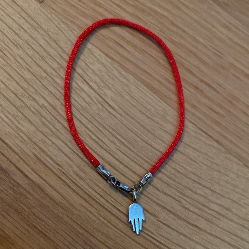 Hamsa Red Protection Bracelet - Sterling Silver - image 2